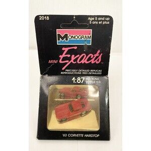 NEW Monogram 63 Corvette Hardtop No 2018 Mini Exacts 1:87 1989 Vintage Diecast